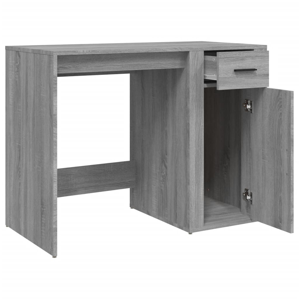 Bureau 100x49x75 cm bewerkt hout grijs sonoma eikenkleurig is nu te koop bij PeponiXL, paradijselijk wonen!