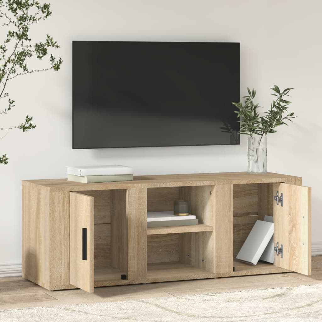 Tv-meubel 100x31,5x35 cm bewerkt hout sonoma eikenkleurig is nu te koop bij PeponiXL, paradijselijk wonen!