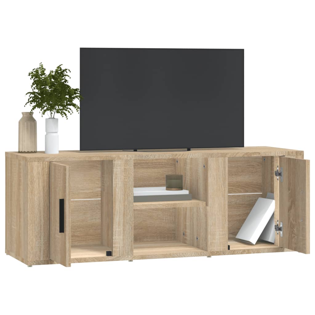 Tv-meubel 100x31,5x35 cm bewerkt hout sonoma eikenkleurig is nu te koop bij PeponiXL, paradijselijk wonen!