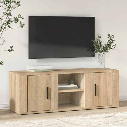 Tv-meubel 100x31,5x35 cm bewerkt hout sonoma eikenkleurig is nu te koop bij PeponiXL, paradijselijk wonen!