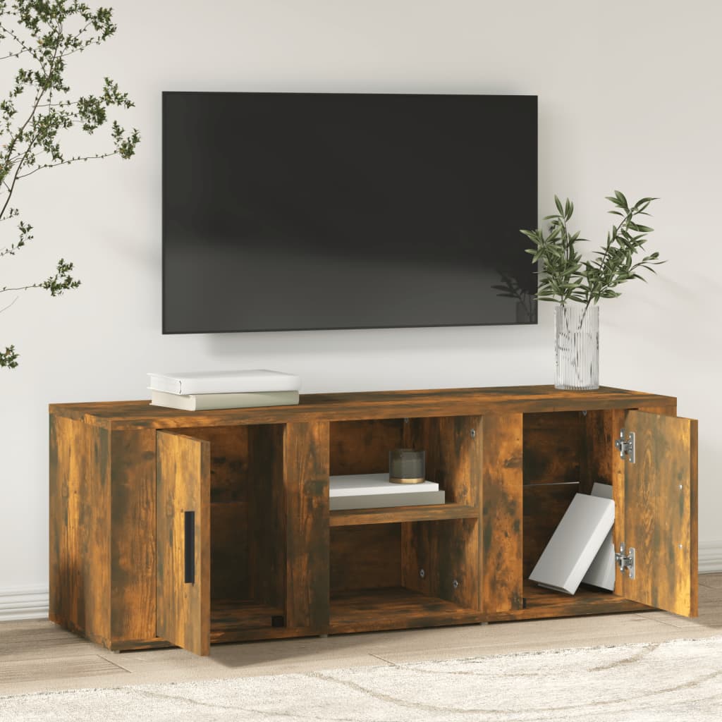 Tv-meubel 100x31,5x35 cm bewerkt hout gerookt eikenkleurig is nu te koop bij PeponiXL, paradijselijk wonen!