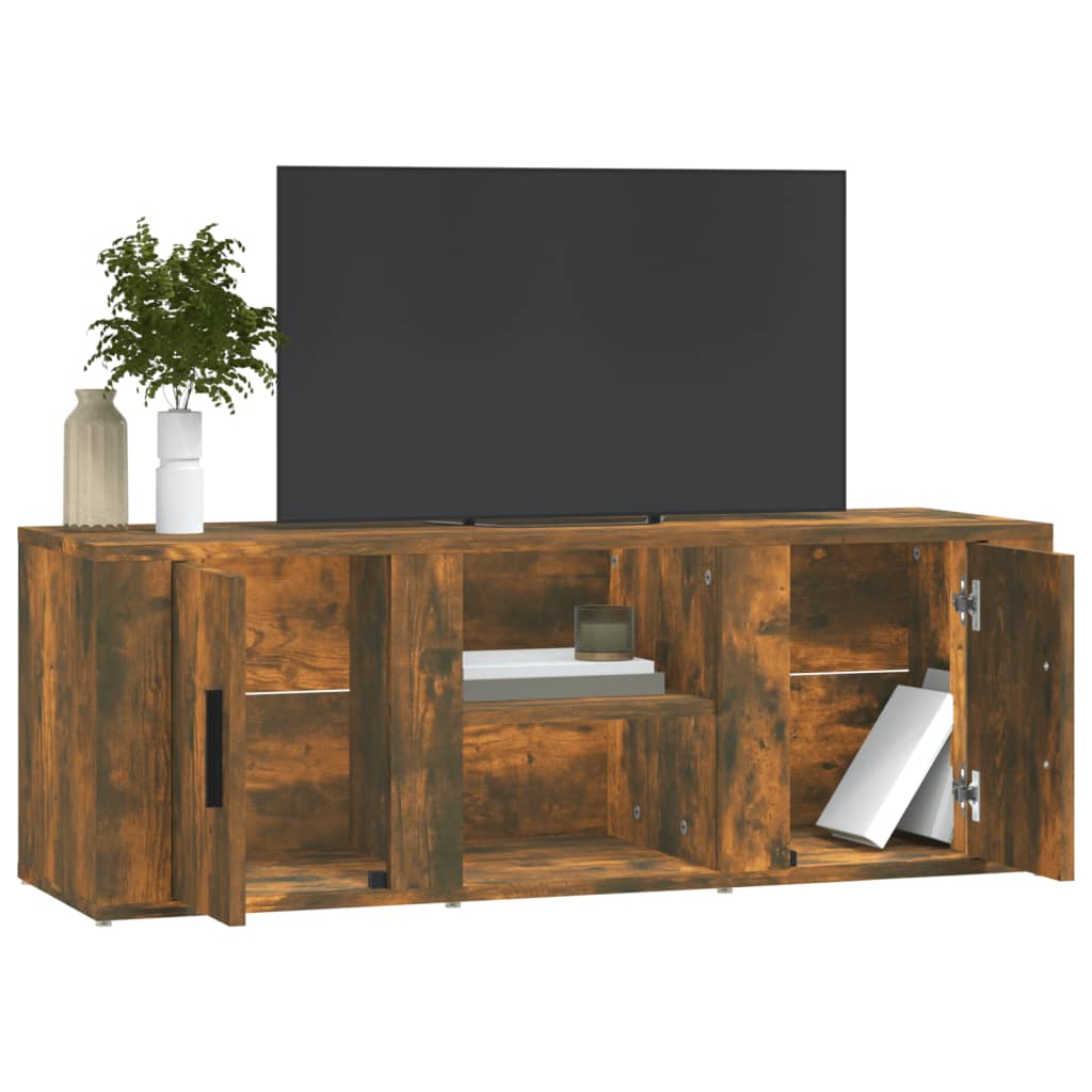 Tv-meubel 100x31,5x35 cm bewerkt hout gerookt eikenkleurig is nu te koop bij PeponiXL, paradijselijk wonen!
