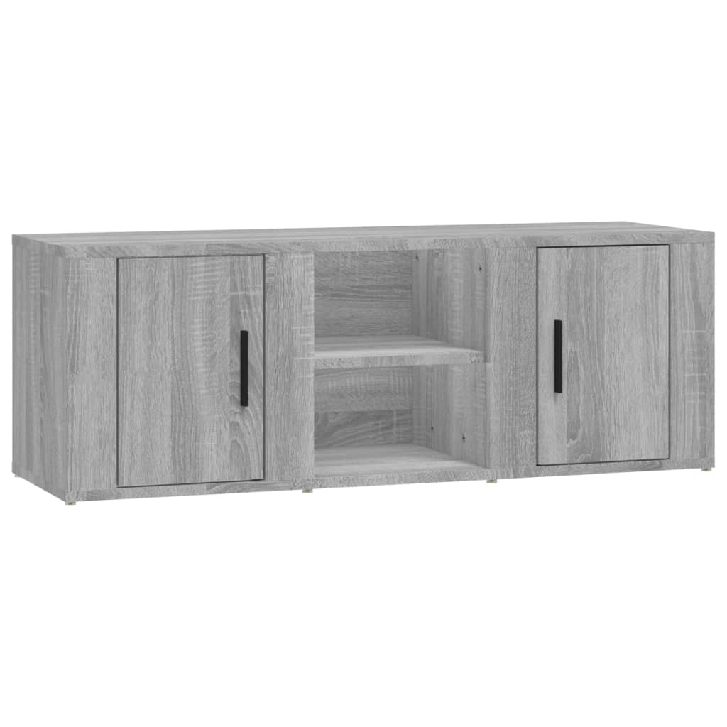 Tv-meubel 100x31,5x35 cm bewerkt hout grijs sonoma eikenkleurig is nu te koop bij PeponiXL, paradijselijk wonen!