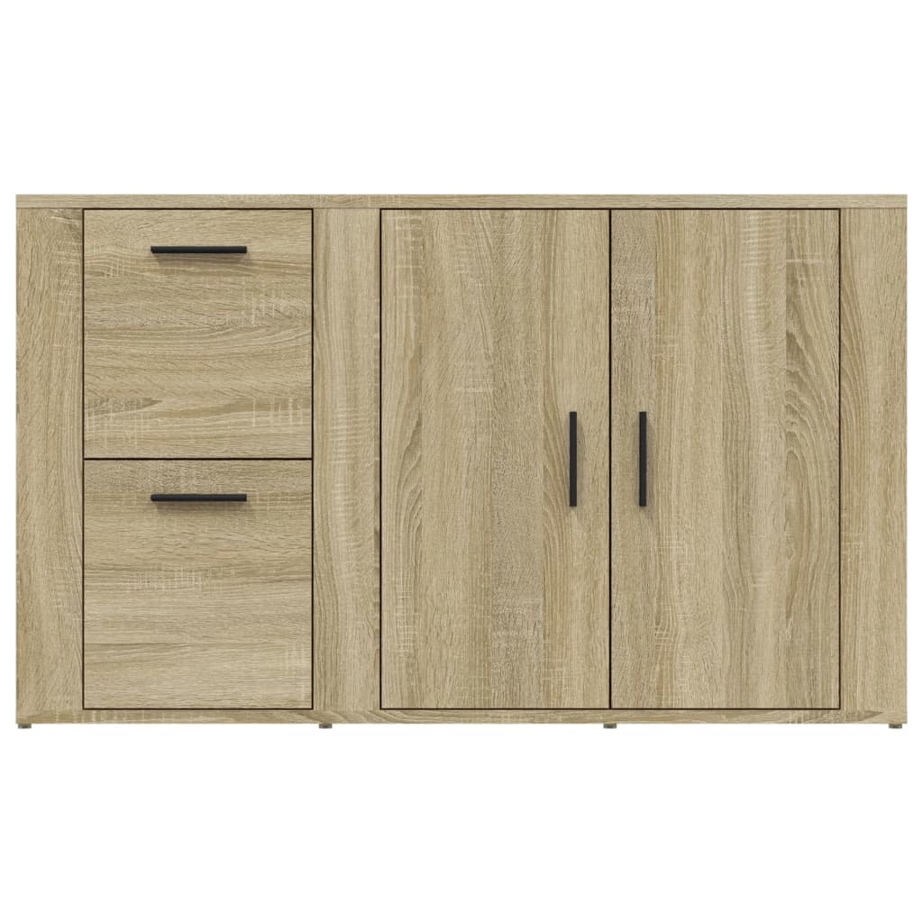 Dressoir 100x33x59,5 cm bewerkt hout sonoma eikenkleurig is nu te koop bij PeponiXL, paradijselijk wonen!