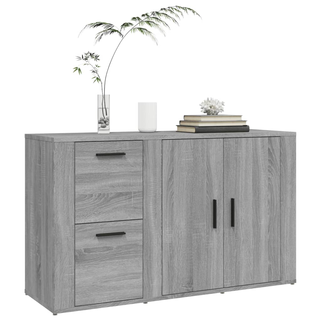 Dressoir 100x33x59,5 cm bewerkt hout grijs sonoma eikenkleurig is nu te koop bij PeponiXL, paradijselijk wonen!