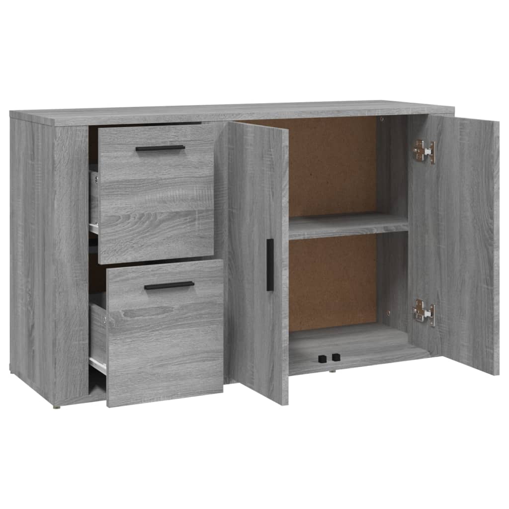 Dressoir 100x33x59,5 cm bewerkt hout grijs sonoma eikenkleurig is nu te koop bij PeponiXL, paradijselijk wonen!