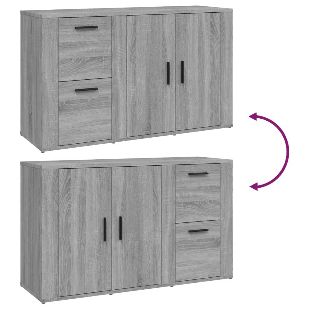 Dressoir 100x33x59,5 cm bewerkt hout grijs sonoma eikenkleurig is nu te koop bij PeponiXL, paradijselijk wonen!