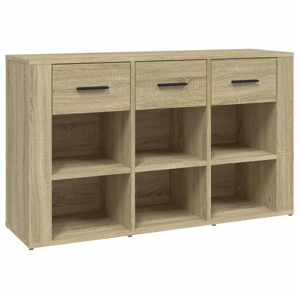 Dressoir 100x30x59,5 cm bewerkt hout sonoma eikenkleurig is nu te koop bij PeponiXL, paradijselijk wonen!