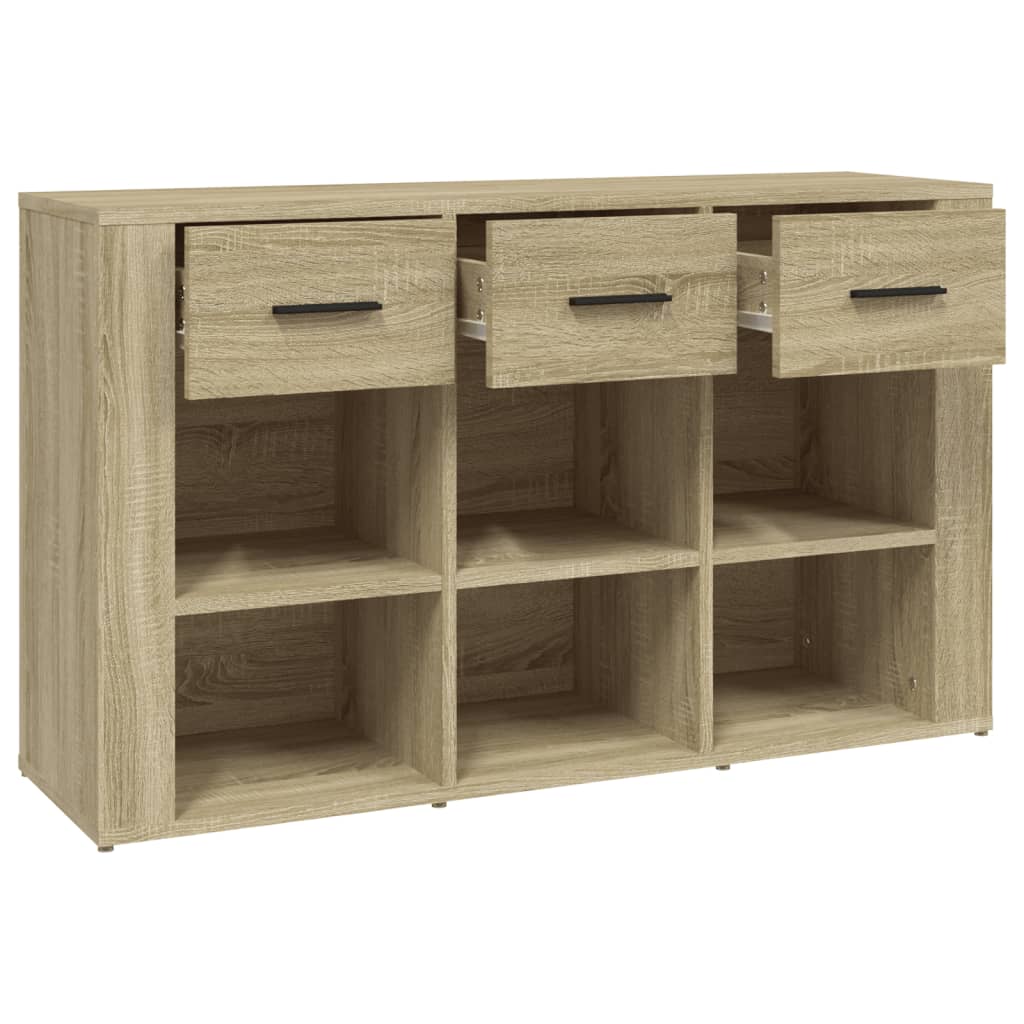 Dressoir 100x30x59,5 cm bewerkt hout sonoma eikenkleurig is nu te koop bij PeponiXL, paradijselijk wonen!