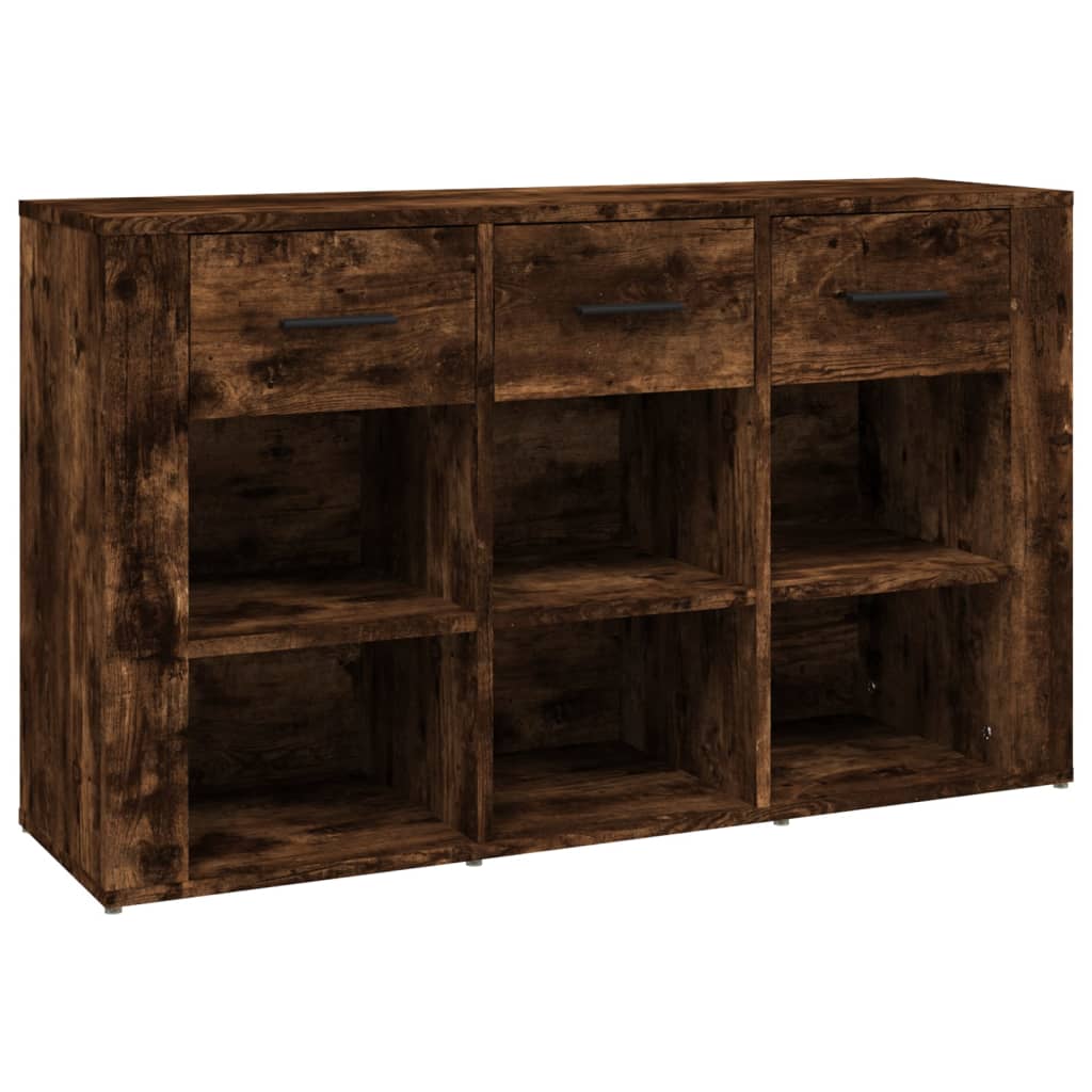Dressoir 100x30x59,5 cm bewerkt hout gerookt eikenkleurig is nu te koop bij PeponiXL, paradijselijk wonen!