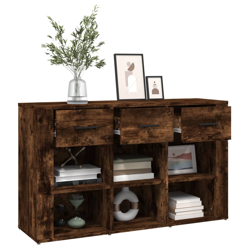 Dressoir 100x30x59,5 cm bewerkt hout gerookt eikenkleurig is nu te koop bij PeponiXL, paradijselijk wonen!