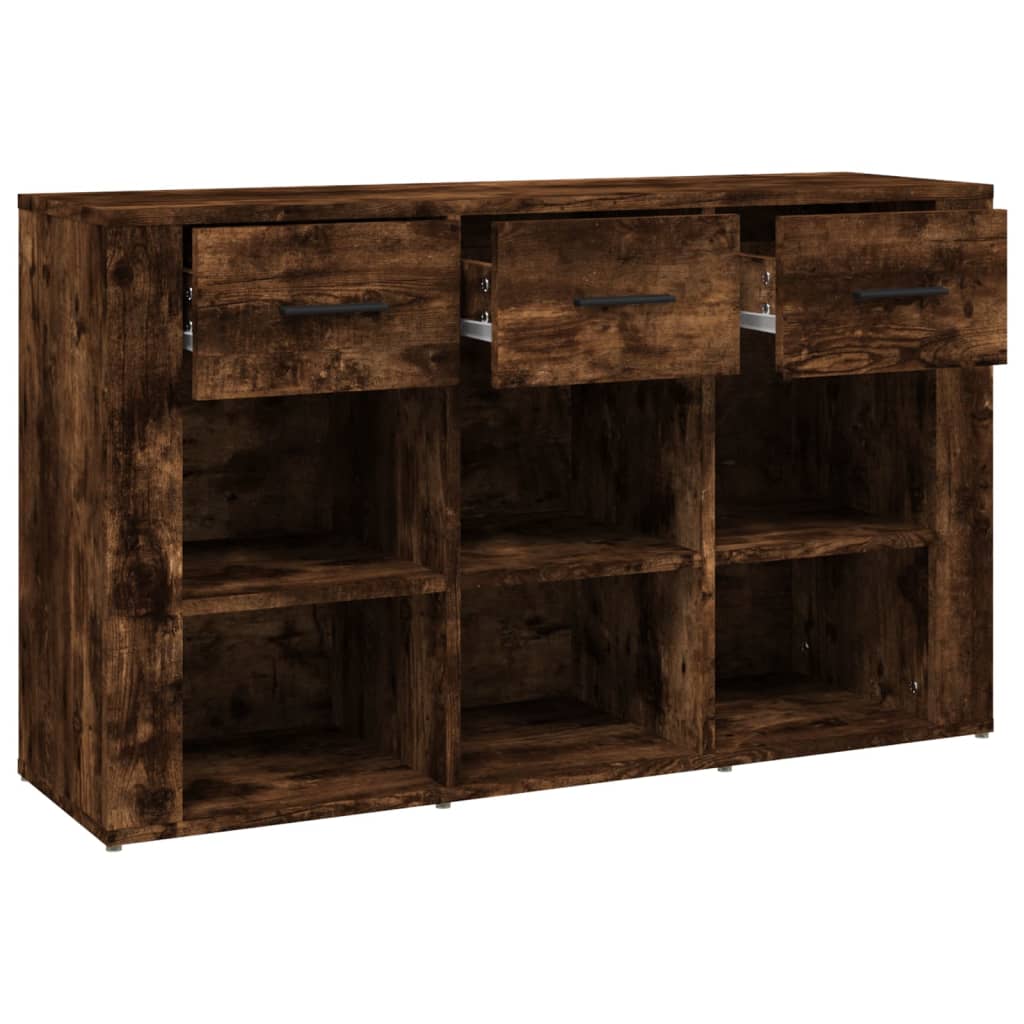 Dressoir 100x30x59,5 cm bewerkt hout gerookt eikenkleurig is nu te koop bij PeponiXL, paradijselijk wonen!