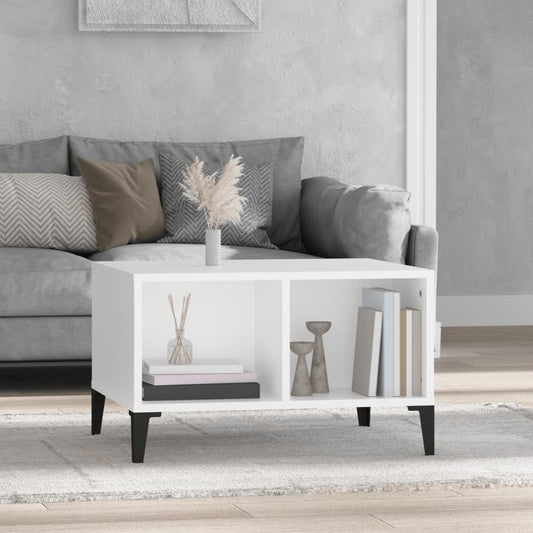 Salontafel 60x50x36,5 cm bewerkt hout wit is nu te koop bij PeponiXL, paradijselijk wonen!