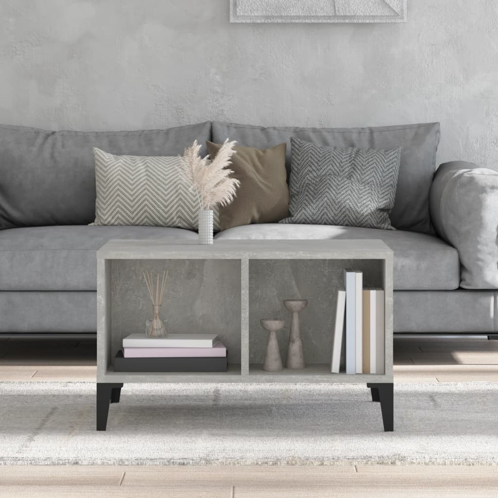 Salontafel 60x50x36,5 cm bewerkt hout betongrijs is nu te koop bij PeponiXL, paradijselijk wonen!