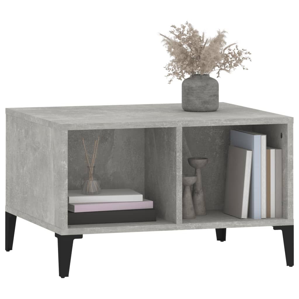 Salontafel 60x50x36,5 cm bewerkt hout betongrijs is nu te koop bij PeponiXL, paradijselijk wonen!