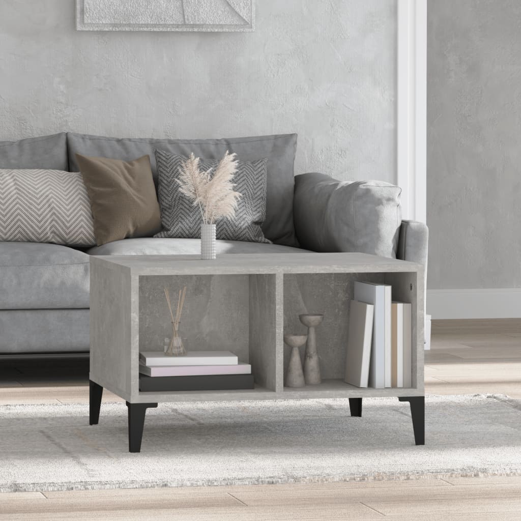 Salontafel 60x50x36,5 cm bewerkt hout betongrijs is nu te koop bij PeponiXL, paradijselijk wonen!
