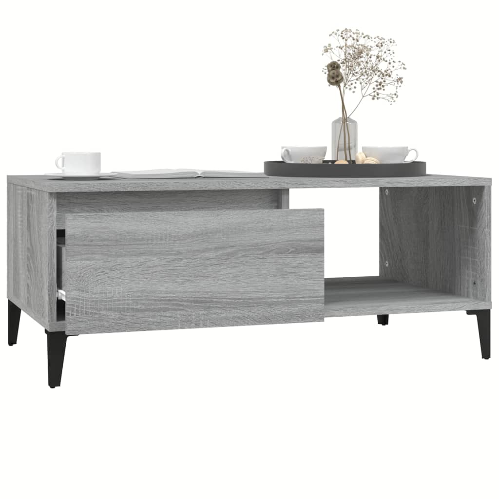 Salontafel 90x50x36,5 cm bewerkt hout grijs sonoma is nu te koop bij PeponiXL, paradijselijk wonen!