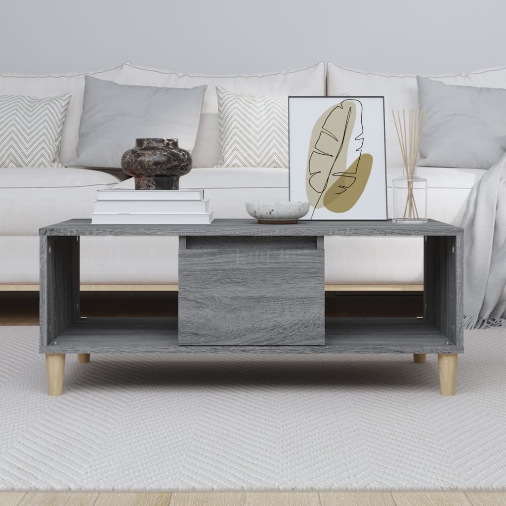 Salontafel 90x50x36,5 cm bewerkt hout grijs sonoma is nu te koop bij PeponiXL, paradijselijk wonen!