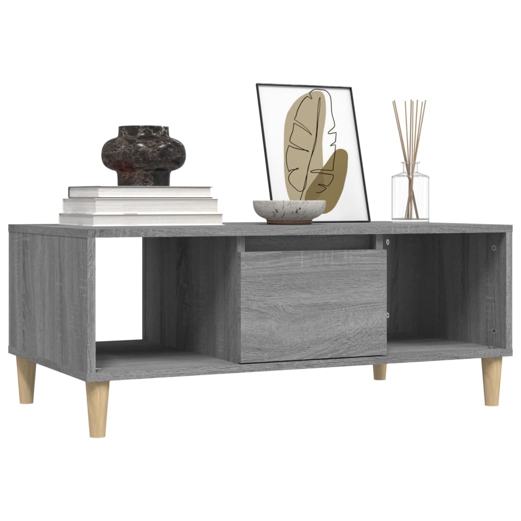 Salontafel 90x50x36,5 cm bewerkt hout grijs sonoma is nu te koop bij PeponiXL, paradijselijk wonen!