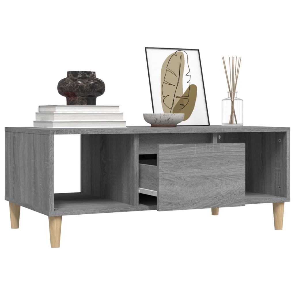Salontafel 90x50x36,5 cm bewerkt hout grijs sonoma is nu te koop bij PeponiXL, paradijselijk wonen!
