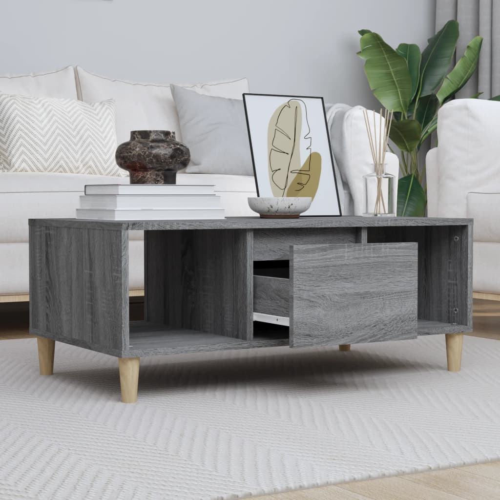Salontafel 90x50x36,5 cm bewerkt hout grijs sonoma is nu te koop bij PeponiXL, paradijselijk wonen!
