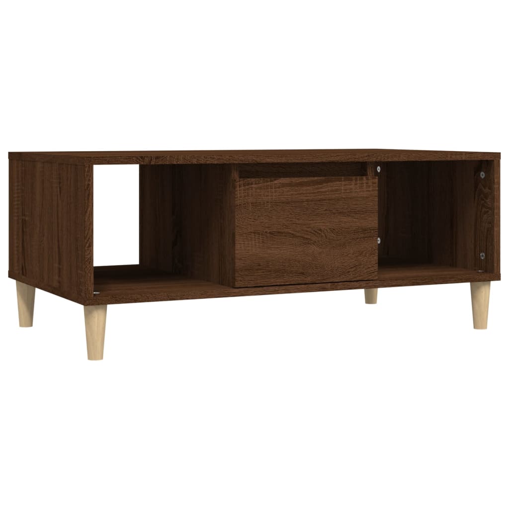 Salontafel 90x50x36,5 cm bewerkt hout bruin eikenkleur is nu te koop bij PeponiXL, paradijselijk wonen!