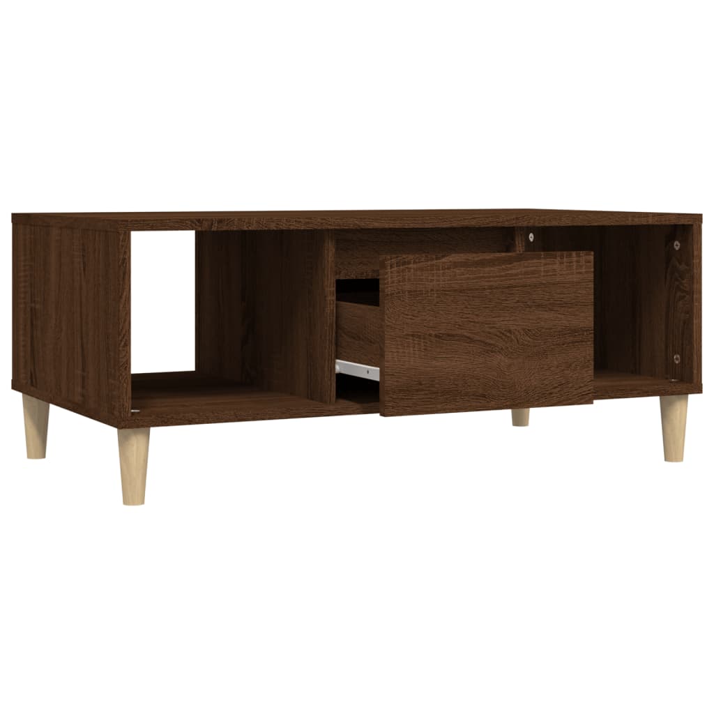 Salontafel 90x50x36,5 cm bewerkt hout bruin eikenkleur is nu te koop bij PeponiXL, paradijselijk wonen!