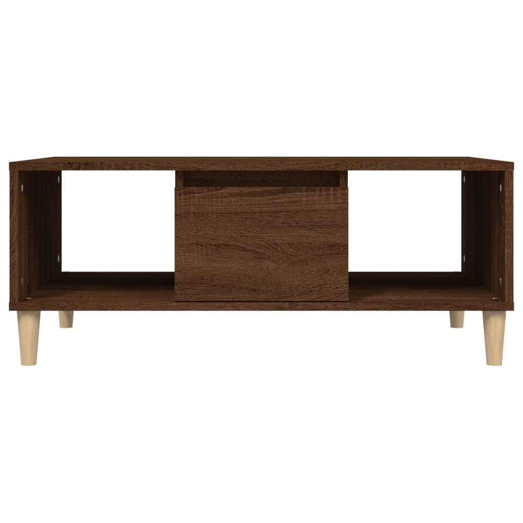 Salontafel 90x50x36,5 cm bewerkt hout bruin eikenkleur is nu te koop bij PeponiXL, paradijselijk wonen!