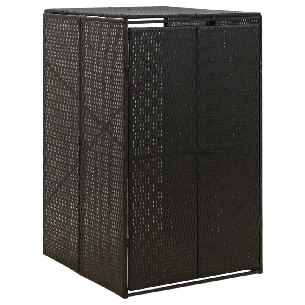 Containerberging enkel 70x80x117 cm poly rattan zwart is nu te koop bij PeponiXL, paradijselijk wonen!