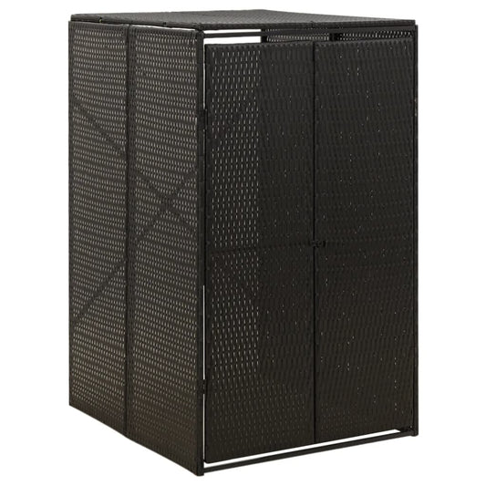 Containerberging enkel 70x80x117 cm poly rattan zwart is nu te koop bij PeponiXL, paradijselijk wonen!