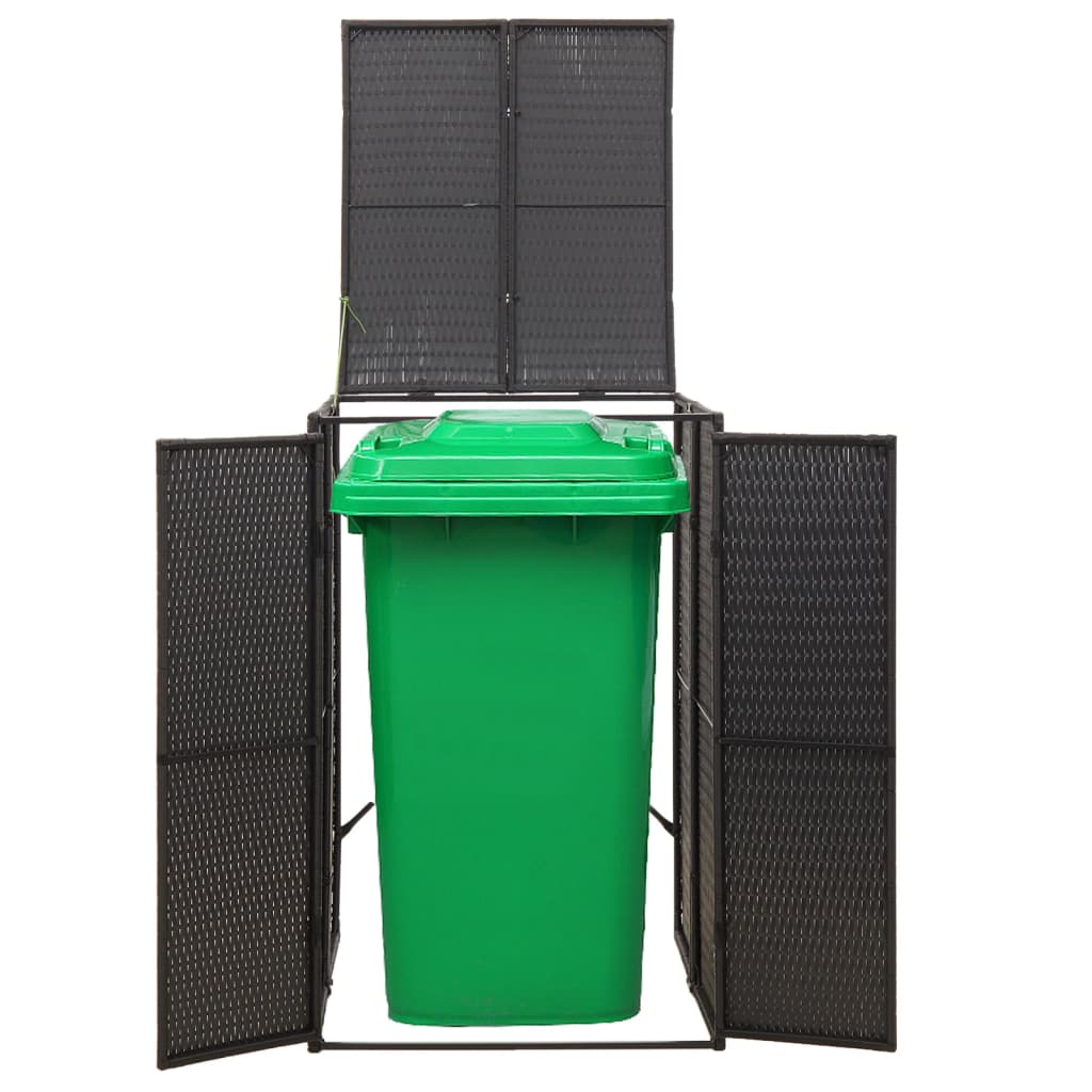 Containerberging enkel 70x80x117 cm poly rattan zwart is nu te koop bij PeponiXL, paradijselijk wonen!