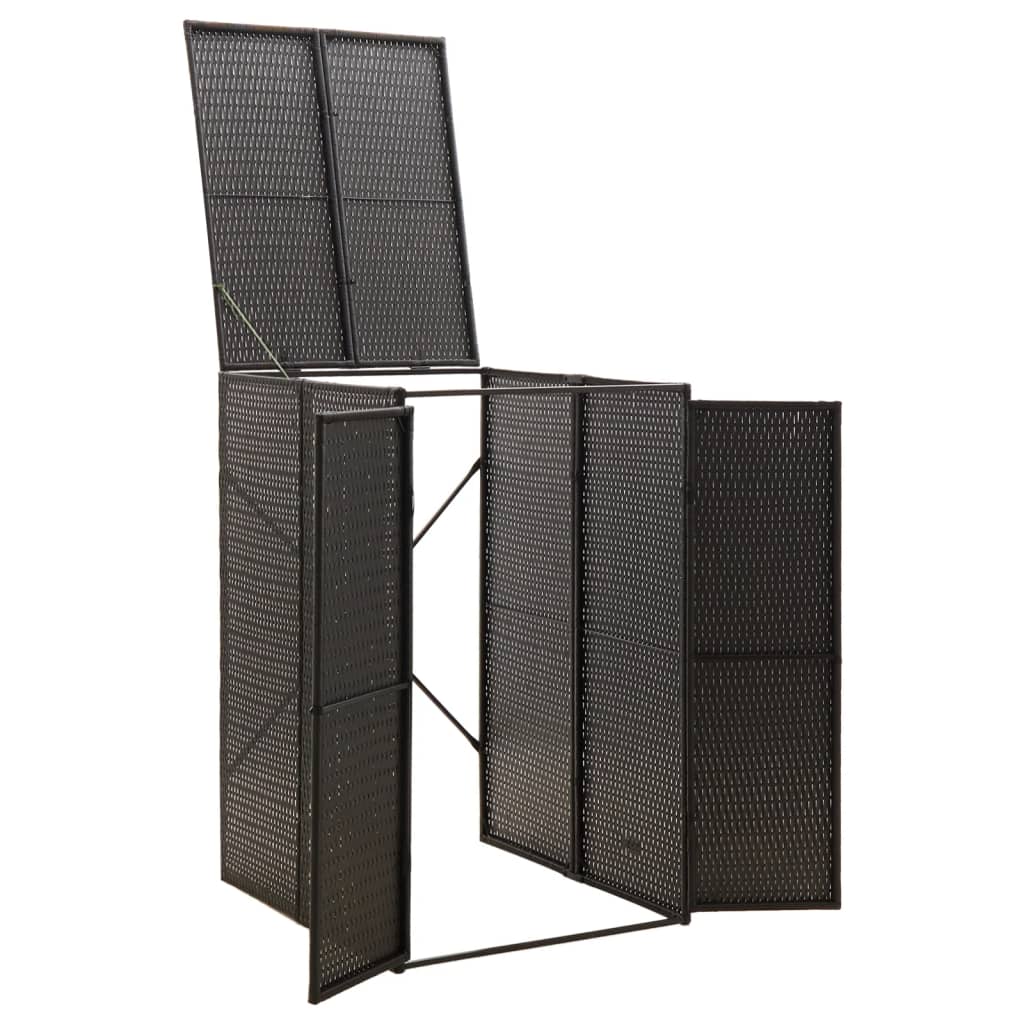 Containerberging enkel 70x80x117 cm poly rattan zwart is nu te koop bij PeponiXL, paradijselijk wonen!