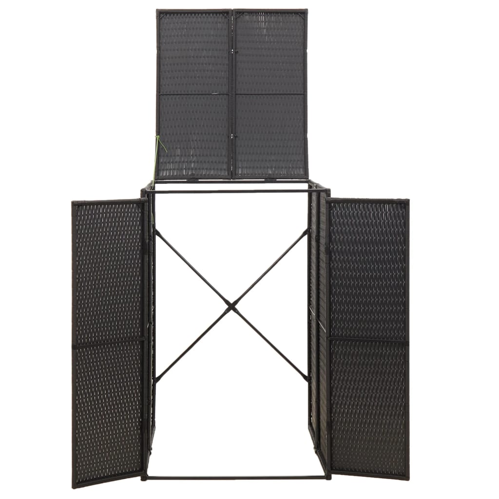 Containerberging enkel 70x80x117 cm poly rattan zwart is nu te koop bij PeponiXL, paradijselijk wonen!