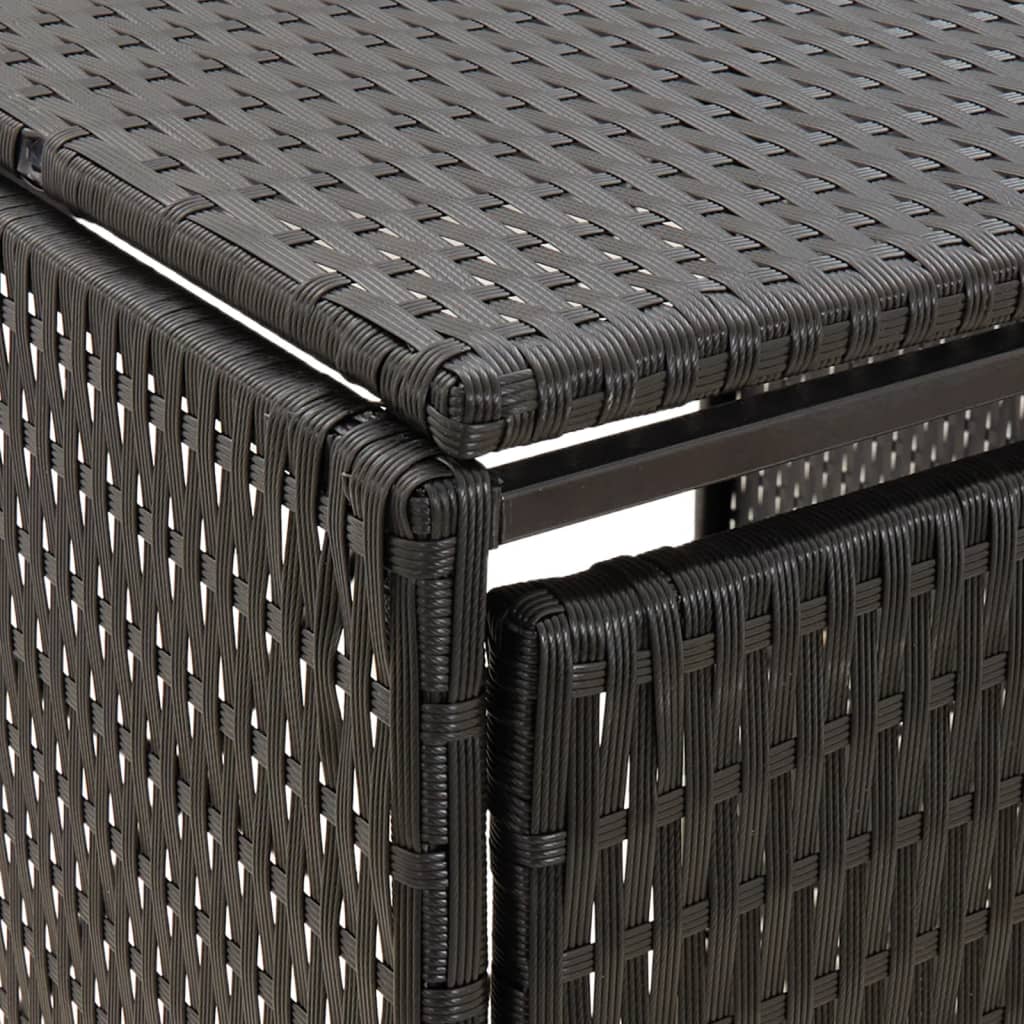 Containerberging enkel 70x80x117 cm poly rattan zwart is nu te koop bij PeponiXL, paradijselijk wonen!