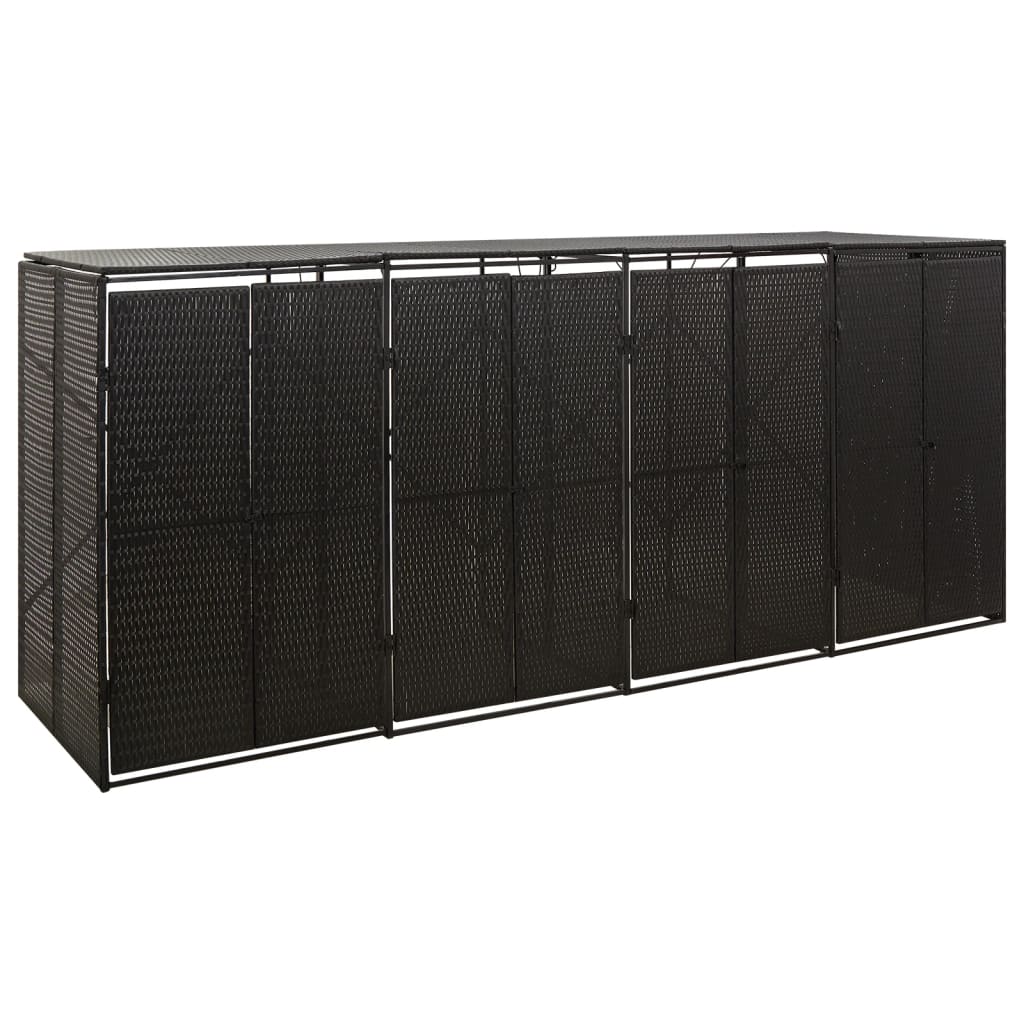 Containerberging viervoudig 274x80x117 cm poly rattan zwart is nu te koop bij PeponiXL, paradijselijk wonen!