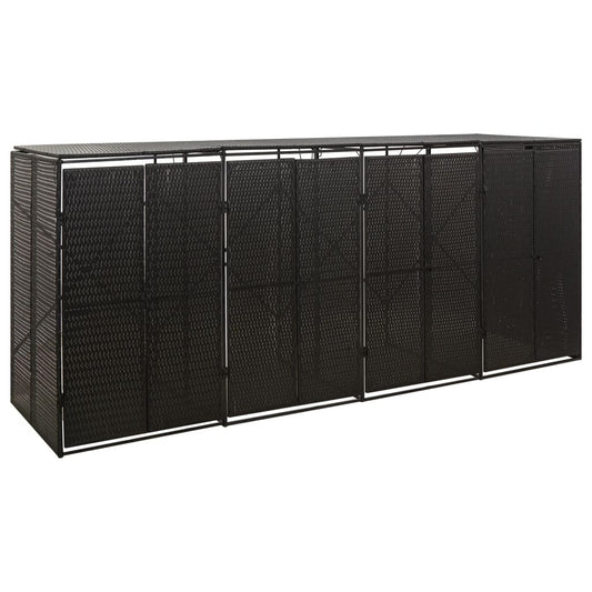 Containerberging viervoudig 274x80x117 cm poly rattan zwart is nu te koop bij PeponiXL, paradijselijk wonen!