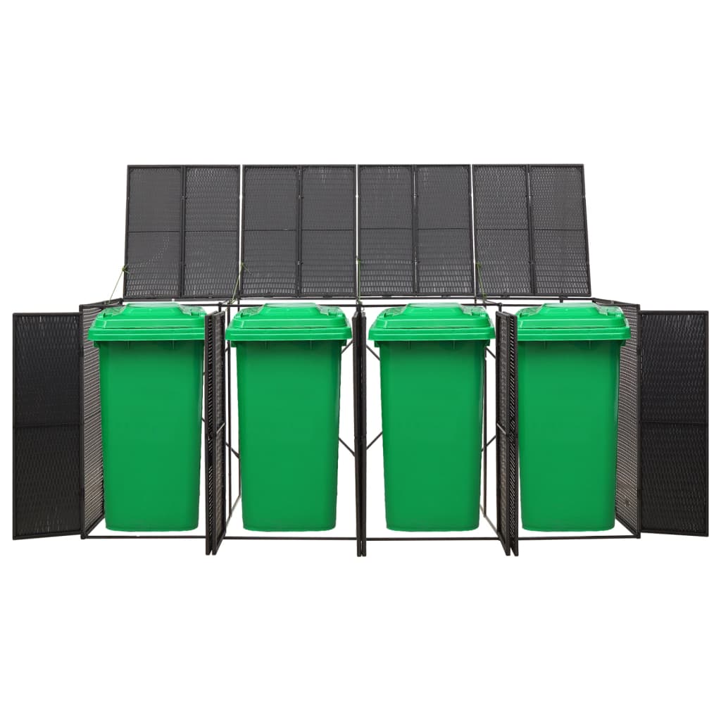 Containerberging viervoudig 274x80x117 cm poly rattan zwart is nu te koop bij PeponiXL, paradijselijk wonen!