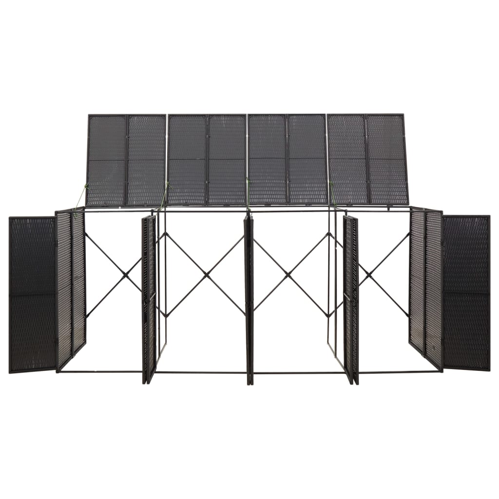 Containerberging viervoudig 274x80x117 cm poly rattan zwart is nu te koop bij PeponiXL, paradijselijk wonen!