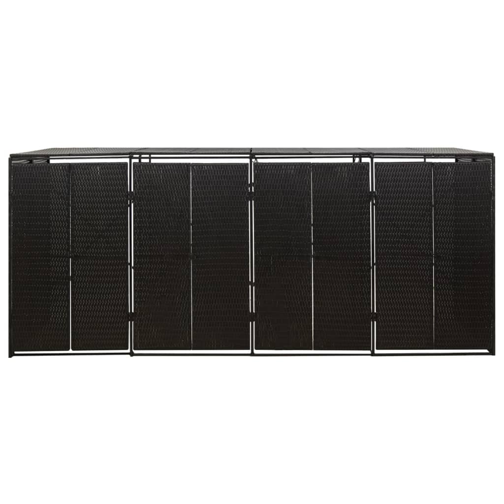 Containerberging viervoudig 274x80x117 cm poly rattan zwart is nu te koop bij PeponiXL, paradijselijk wonen!