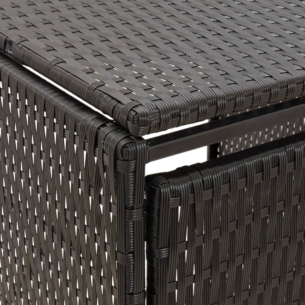 Containerberging viervoudig 274x80x117 cm poly rattan zwart is nu te koop bij PeponiXL, paradijselijk wonen!
