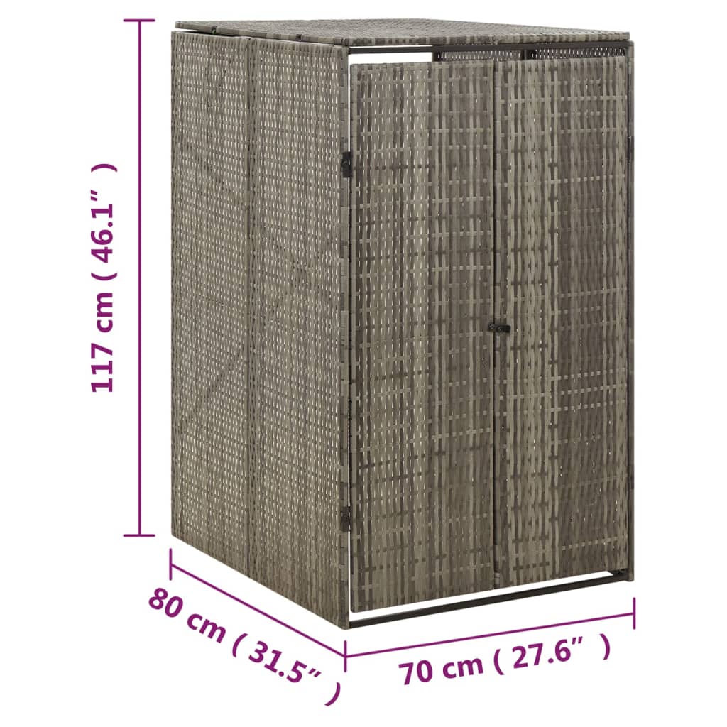 Containerberging enkel 70x80x117 cm poly rattan grijs is nu te koop bij PeponiXL, paradijselijk wonen!