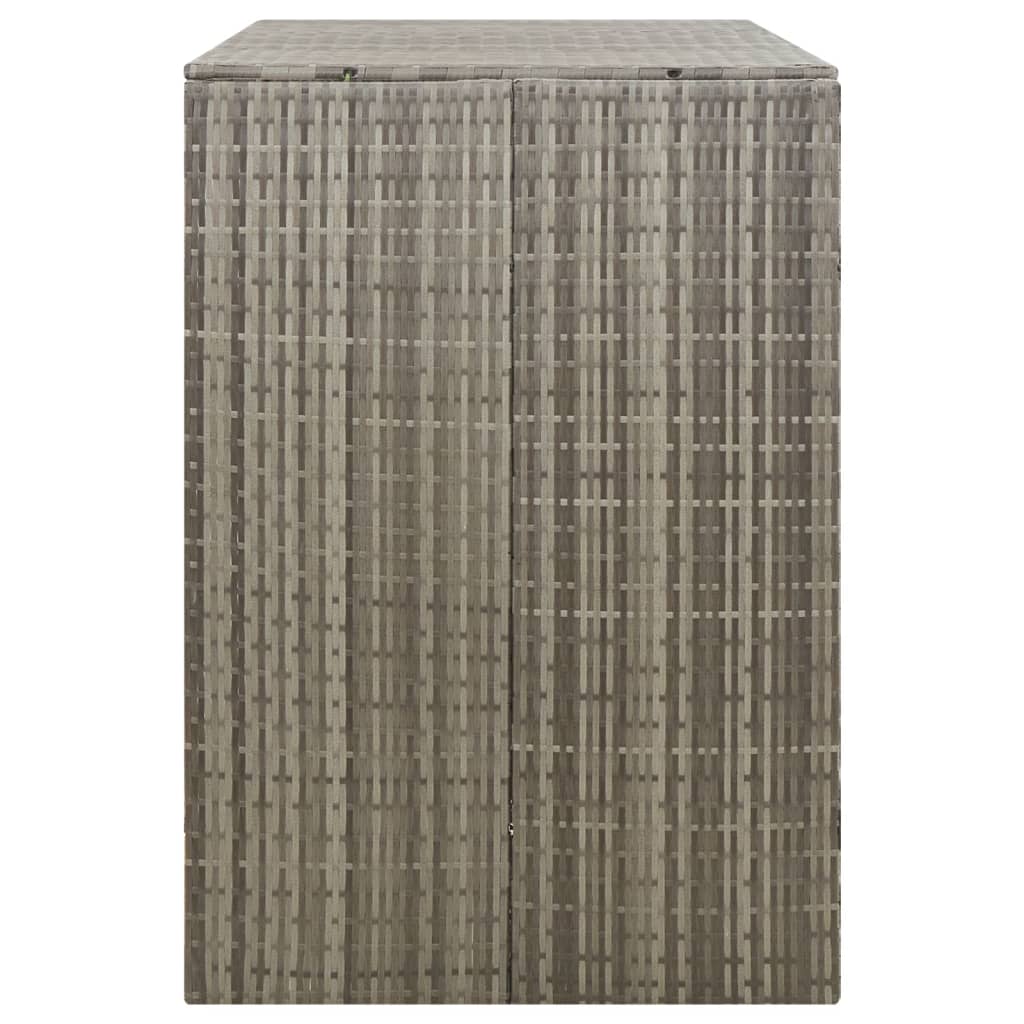 Containerberging dubbel 140x80x117 cm poly rattan grijs is nu te koop bij PeponiXL, paradijselijk wonen!