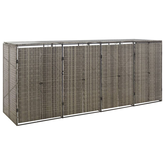 Containerberging viervoudig 274x80x117 cm poly rattan grijs is nu te koop bij PeponiXL, paradijselijk wonen!