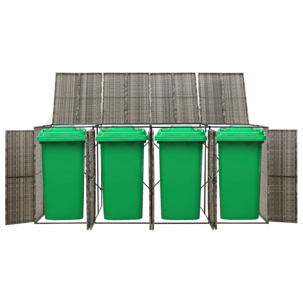 Containerberging viervoudig 274x80x117 cm poly rattan grijs is nu te koop bij PeponiXL, paradijselijk wonen!