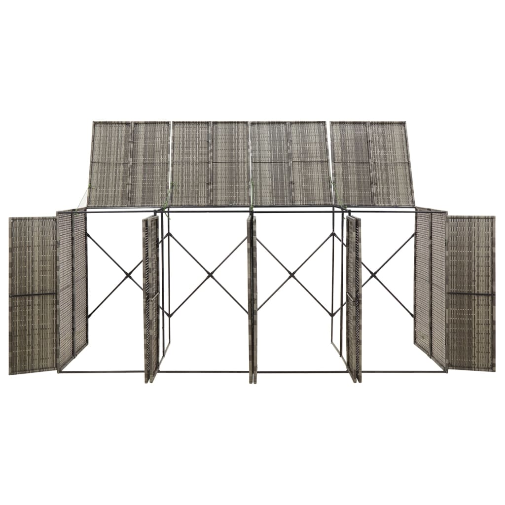 Containerberging viervoudig 274x80x117 cm poly rattan grijs is nu te koop bij PeponiXL, paradijselijk wonen!