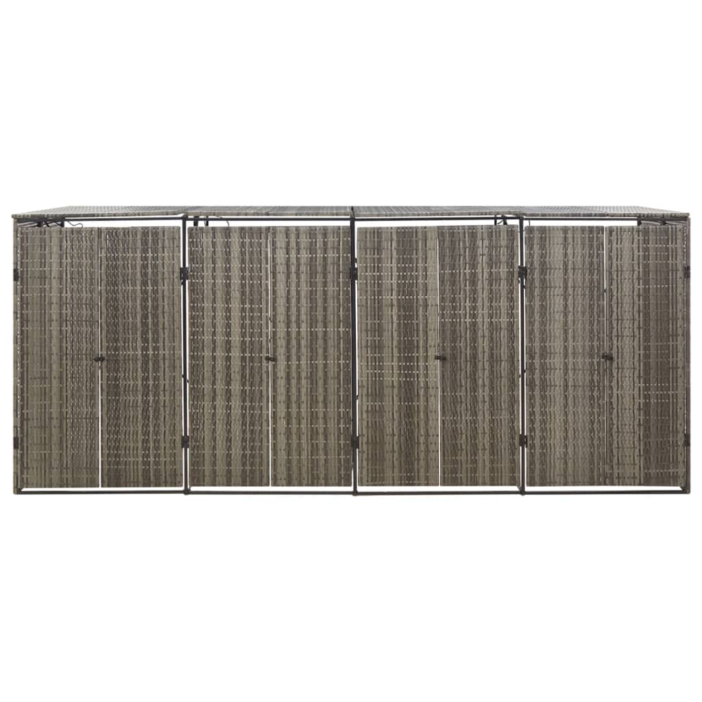 Containerberging viervoudig 274x80x117 cm poly rattan grijs is nu te koop bij PeponiXL, paradijselijk wonen!