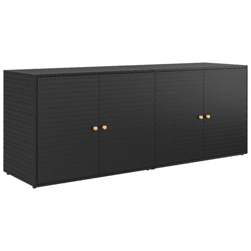 Tuinkast Zwart 198x55,5x80 cm Poly Rattan is nu te koop bij PeponiXL, paradijselijk wonen!