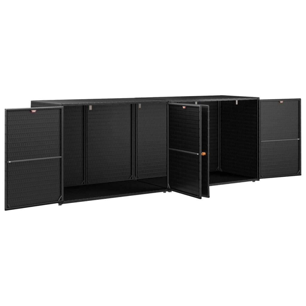 Tuinkast Zwart 198x55,5x80 cm Poly Rattan is nu te koop bij PeponiXL, paradijselijk wonen!