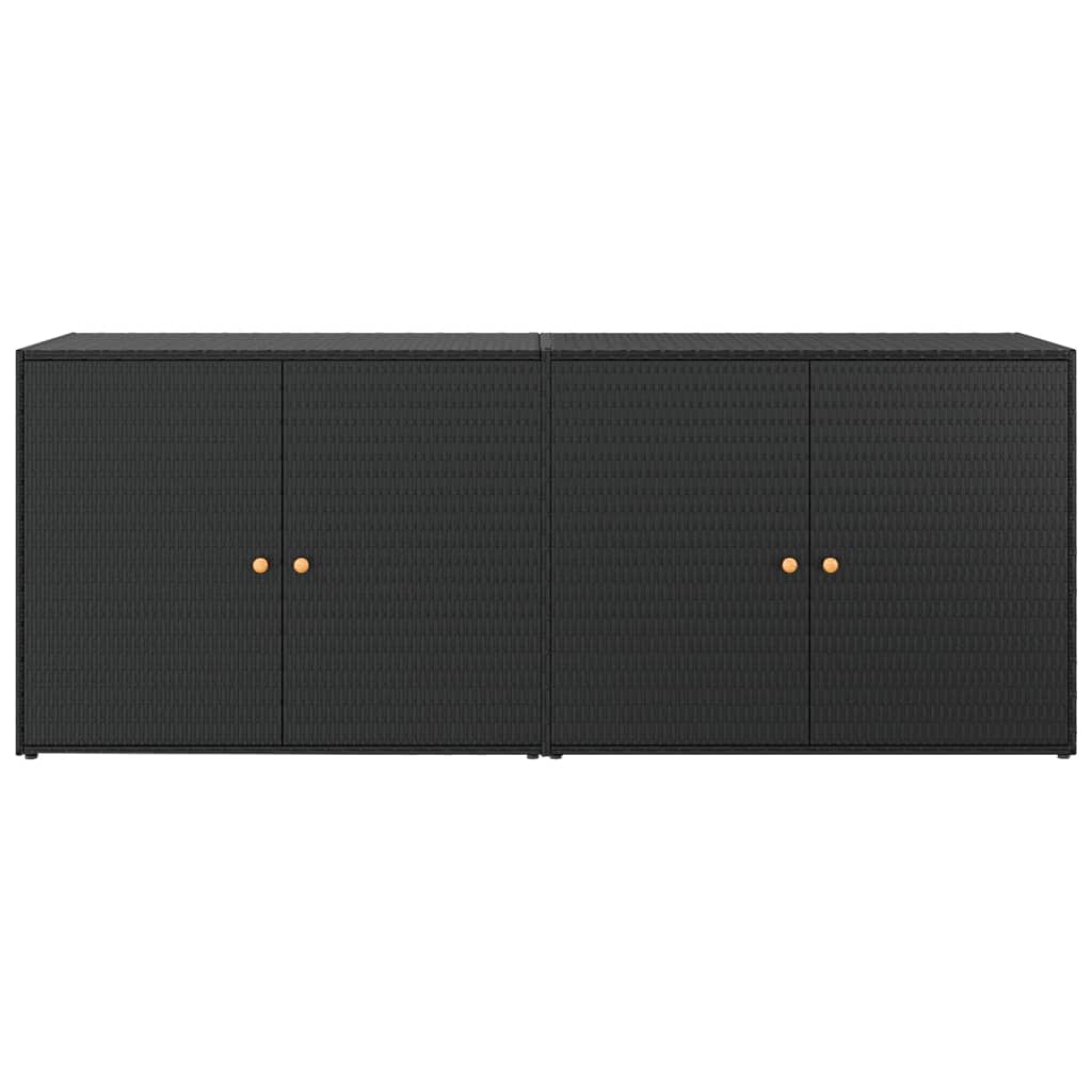 Tuinkast Zwart 198x55,5x80 cm Poly Rattan is nu te koop bij PeponiXL, paradijselijk wonen!
