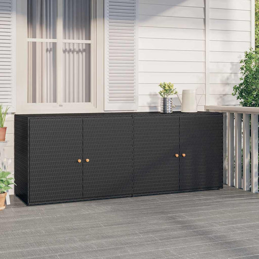 Tuinkast Zwart 198x55,5x80 cm Poly Rattan is nu te koop bij PeponiXL, paradijselijk wonen!